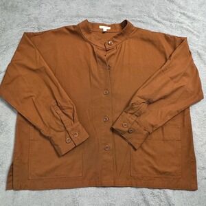 Eileen Fisher Brown Button Down Shirt
